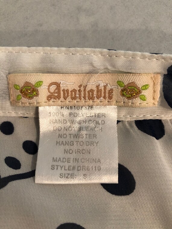 Label says "Available" Dark Navy and White Polka … - image 6