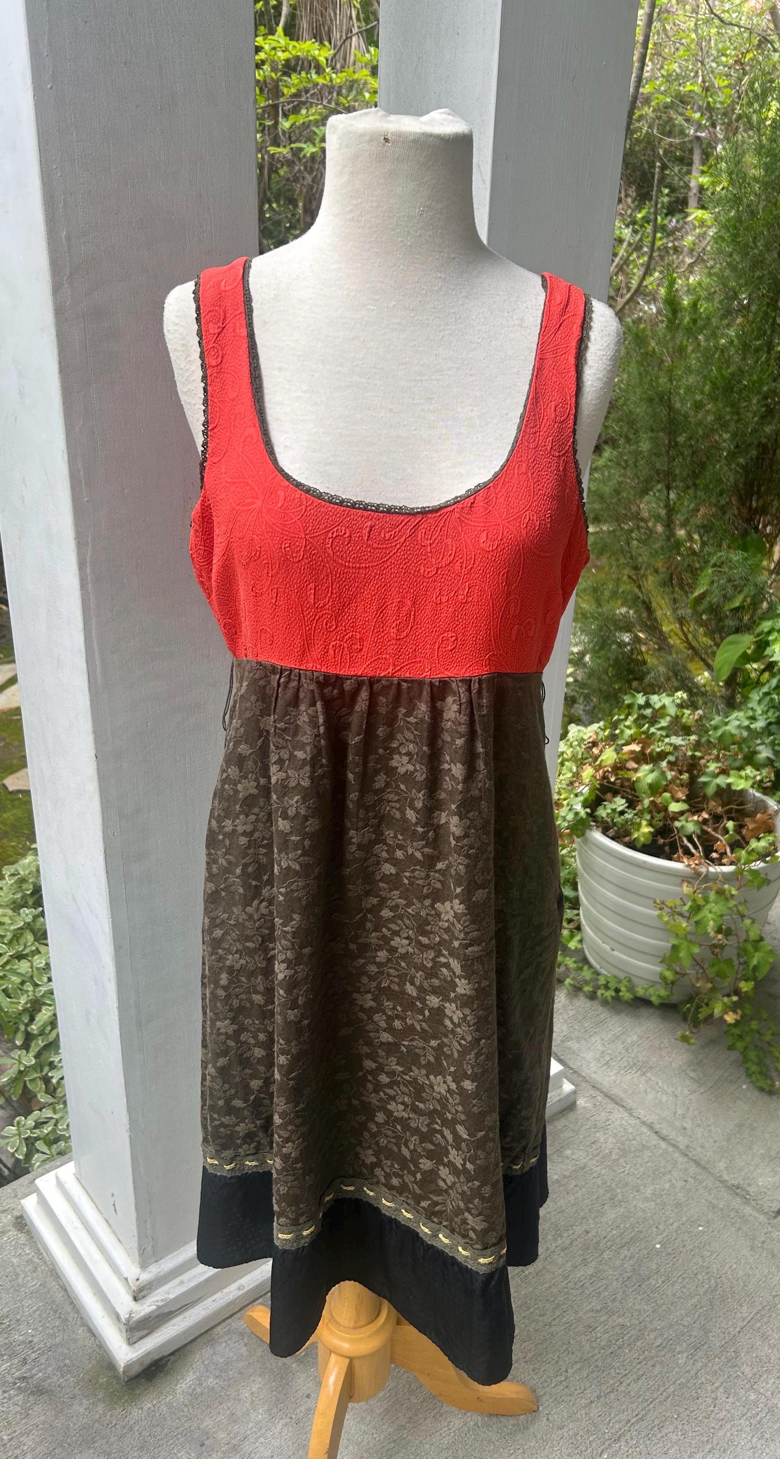 Moulinette Soeurs Sleeveless Colorblock Dress - Boho Chic Mixed Fabric Dress, Size 6 Moulinette Soeurs Sleeveless Colorblock Dress - Boho Chic Mixed Fabric Dress, Size 6