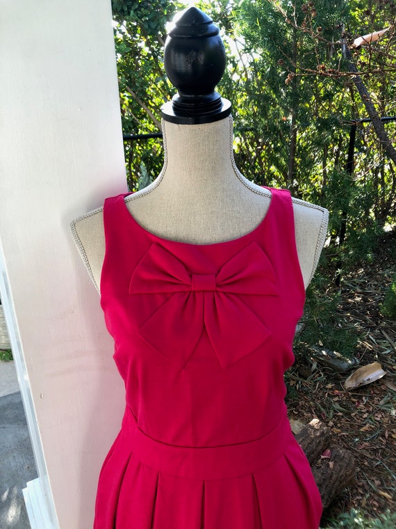 2000 Lauren Conrad bright pink dress with big bow - image 3
