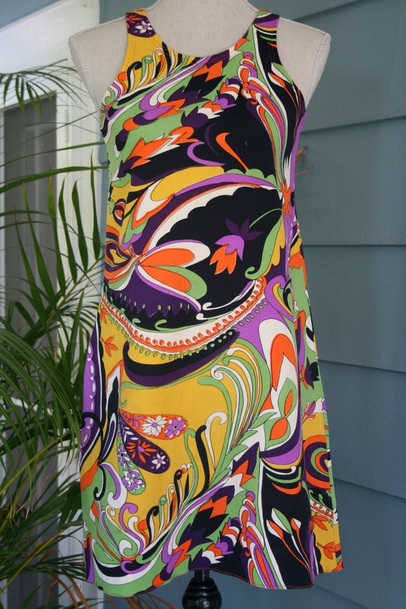 60s stretchy psychedelic swirl-print Gucci style s