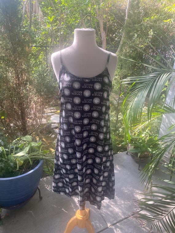 Versace Jeans Couture, Versace Jeans Couture Black and White Rayon Summer Dress