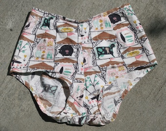50s vintage print bikini bottom.