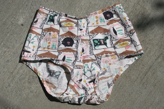 50s vintage print bikini bottom.