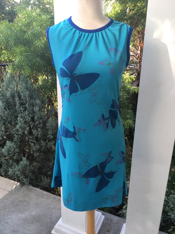 Genuine 1970's Butterfly sheath dress