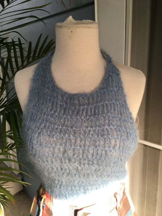 70s style sexy/cozy carrie forbes mohair halter to
