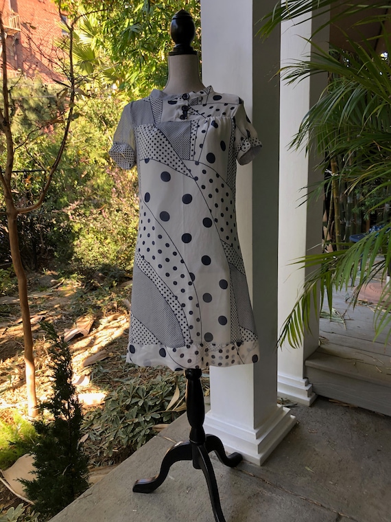 Label says "Available" Dark Navy and White Polka … - image 1