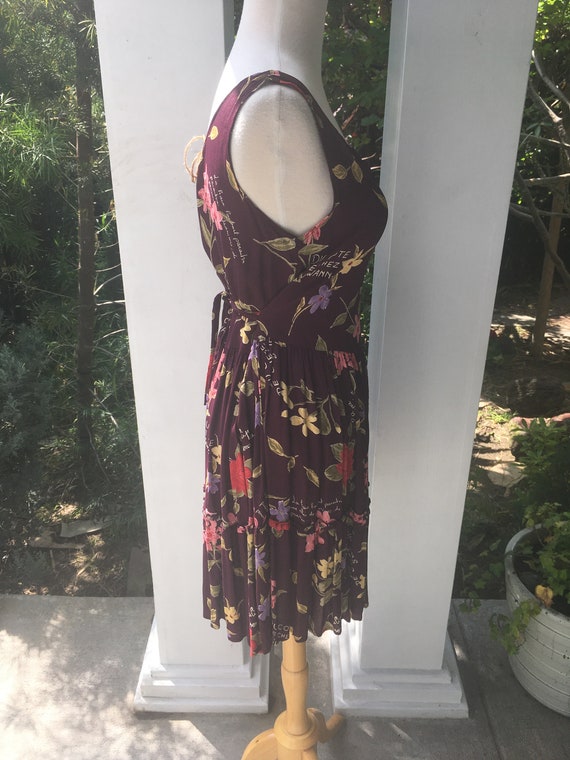 Pretty Plum Floral Fit 'N Flare Knee Length Washable Rayon Dress