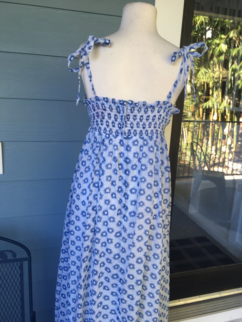 70s shoulder tie boho sundress