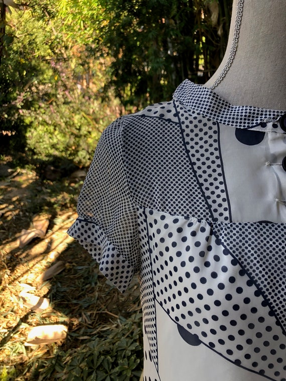 Label says "Available" Dark Navy and White Polka … - image 4