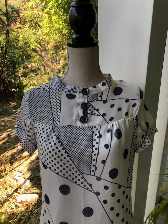 Label says "Available" Dark Navy and White Polka … - image 2
