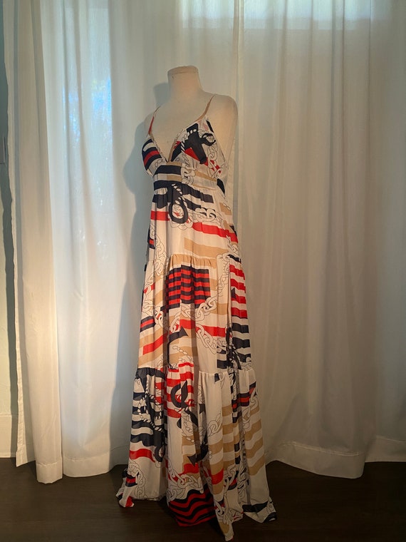 1990's Come Sail with Me Summer Maxi Dress
