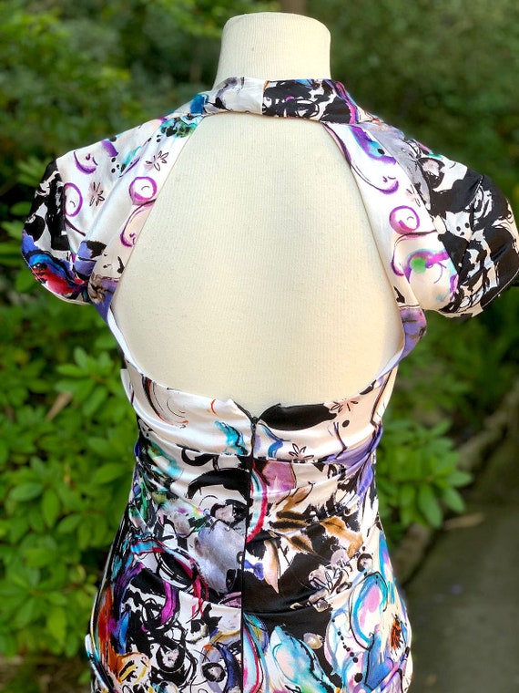 1980's Cache Designer Figure-hugging, Ruched, Sil… - image 5