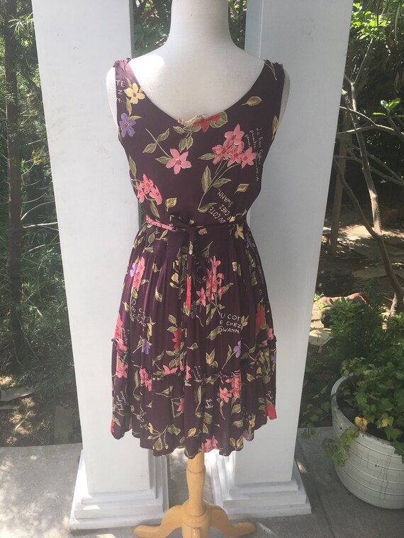 Pretty plum floral fit 'n flare knee length washa… - image 3