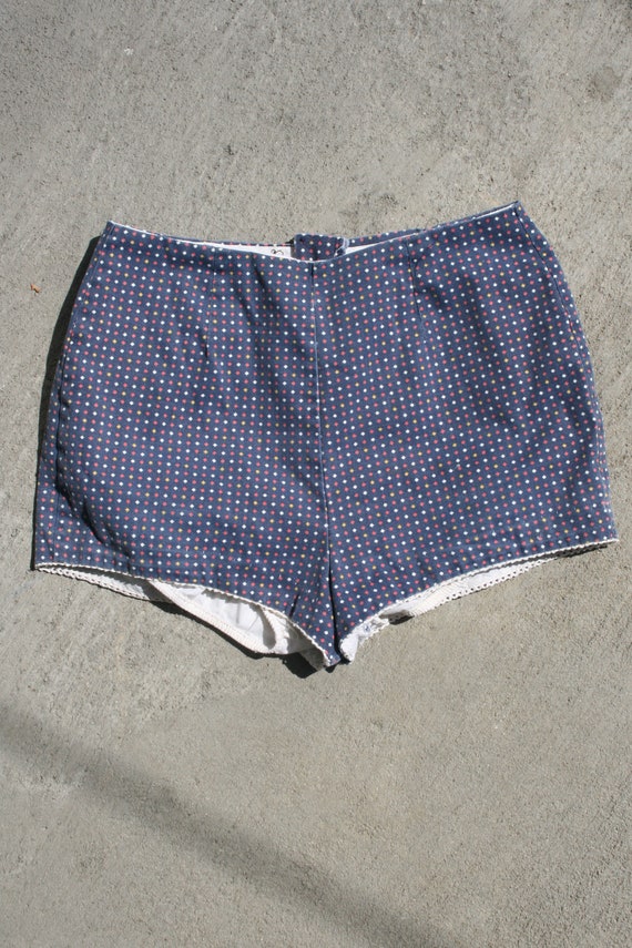 Cotton 1960's blue lined swimsuit bottom. - image 1