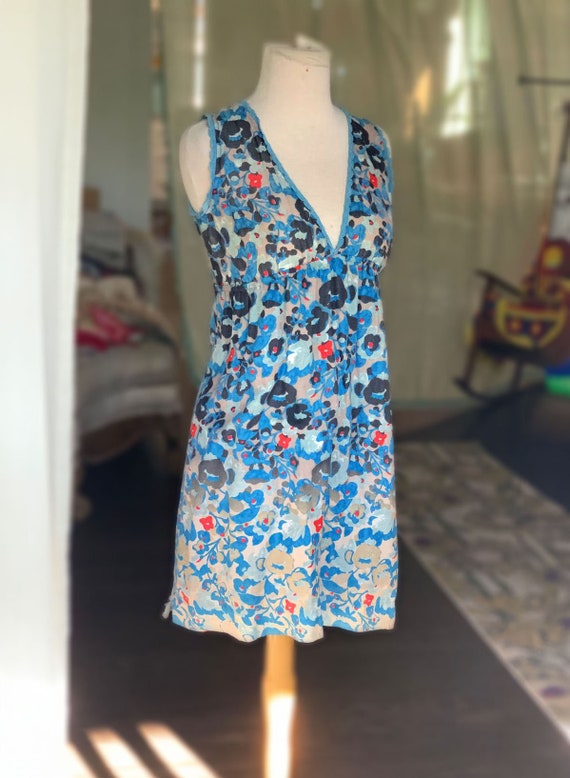 Collective Concepts Designer Sleeveless Light and Airy Blue Floral Summer Dress Etsy