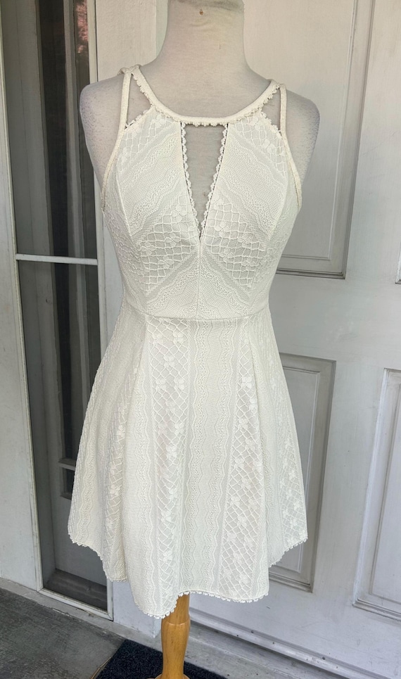 white lace dress size 4 Size 4 & 8 Illusion Boat Neckline with Lace Applique First Communion Gown 5842 8* / Ivory