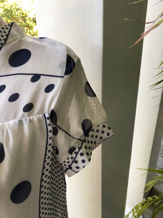 Label says "Available" Dark Navy and White Polka … - image 5