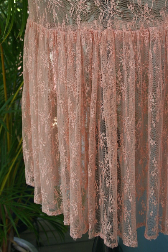 Pink lace sheer drop waisted dress. - image 3