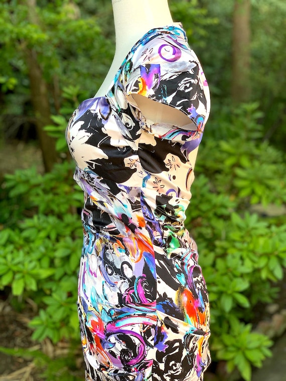 1980's Cache Designer Figure-hugging, Ruched, Sil… - image 3