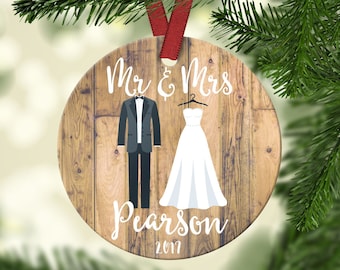 Our First Christmas Ornament.Mr & Mrs Ornament.First Christmas Married Ornament.Custom Ornament.Wedding Ornament.