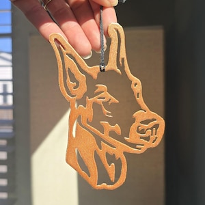Doberman #1 Metal Art Ornament | Custom Metal Ornament | Christmas Tree Decoration | Keepsake Gift | Handmade in USA