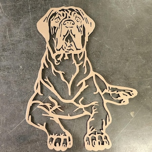Arte de metal con diseño de mastín n.° 2 (30 cm) / Decoración de pared o regalo personalizado para perros / Decoración para el hogar para amantes de las mascotas / Hecho a mano en EE. UU.