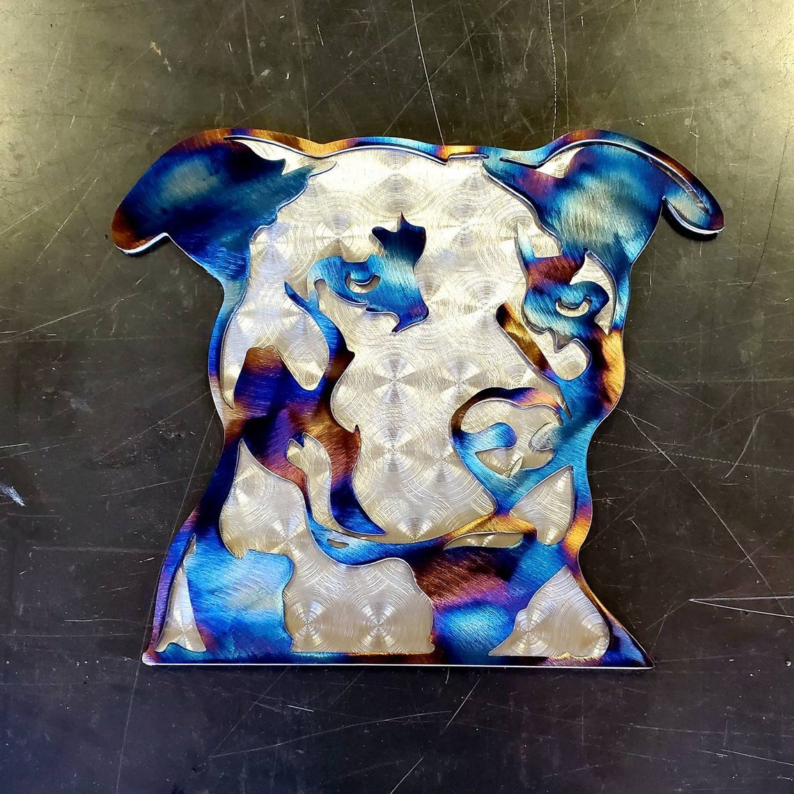 8 Layered Pitbull Metal Art Wall Hanger Wall Art Etsy