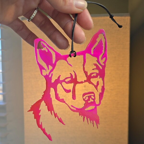 Adorno de metal de pastor ganadero australiano / Adorno de metal personalizado / Decoración para árbol de Navidad / Regalo de recuerdo / Hecho a mano en EE. UU.