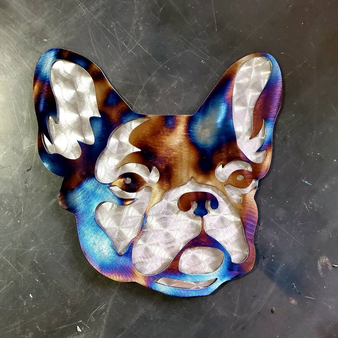 24 Layered French Bulldog Metal Art Wall Hanger Wall Etsy