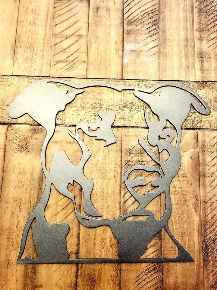 24 Pitbull Metal Art Wall Hanger Wall Art Home Etsy