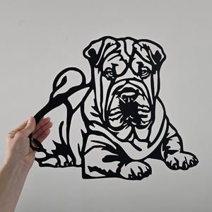 Shar Pei Metal Art (12") | Custom Dog Wall Decor or Gift | Pet Lover Home Accent | Handmade in USA