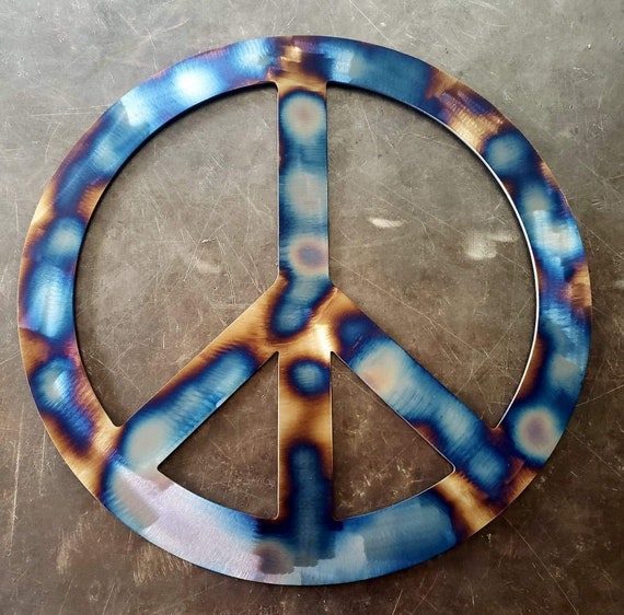 24 Peace Sign Metal Art Wall Hanger Home Decor Etsy