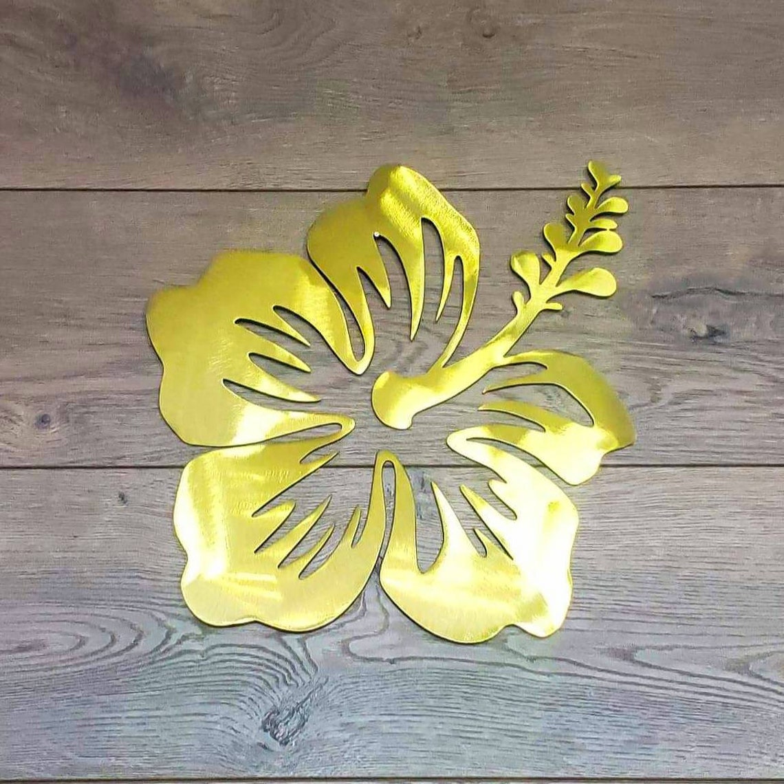 8 Hibiscus Metal Art Wall Hanger Wall Art Home Etsy