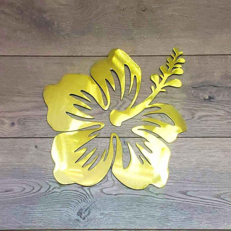 24 Hibiscus Metal Art Wall Hanger Wall Art Home Etsy