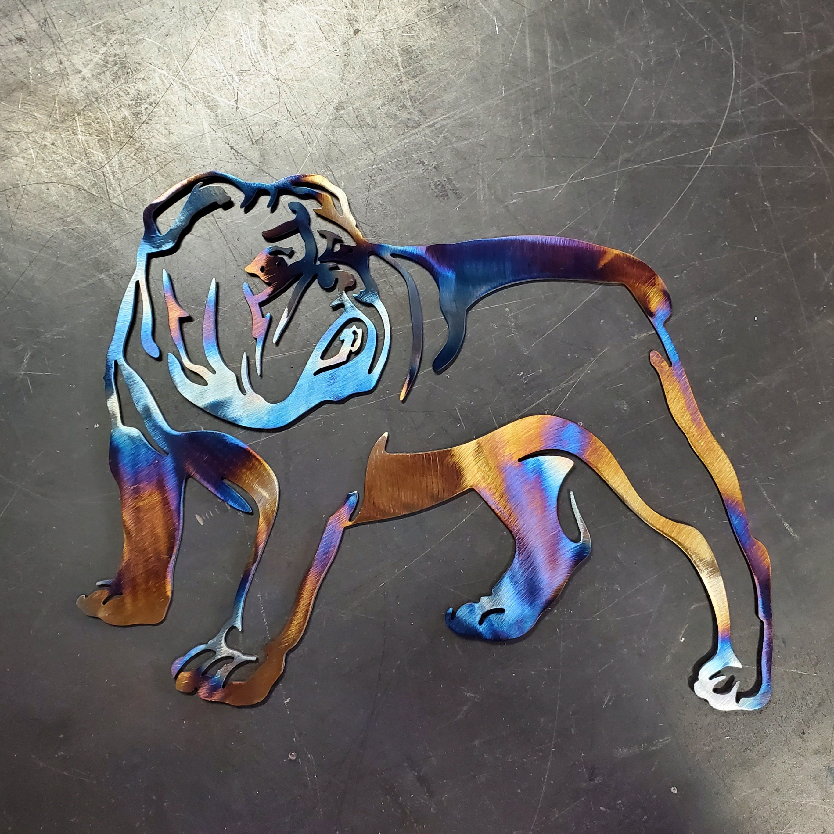 24 Bulldog Metal Art Wall Hanger Wall Art Home Etsy