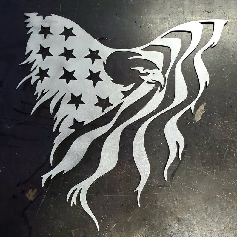 American Flag Bald Eagle Metal Art 8 or 12 Etsy