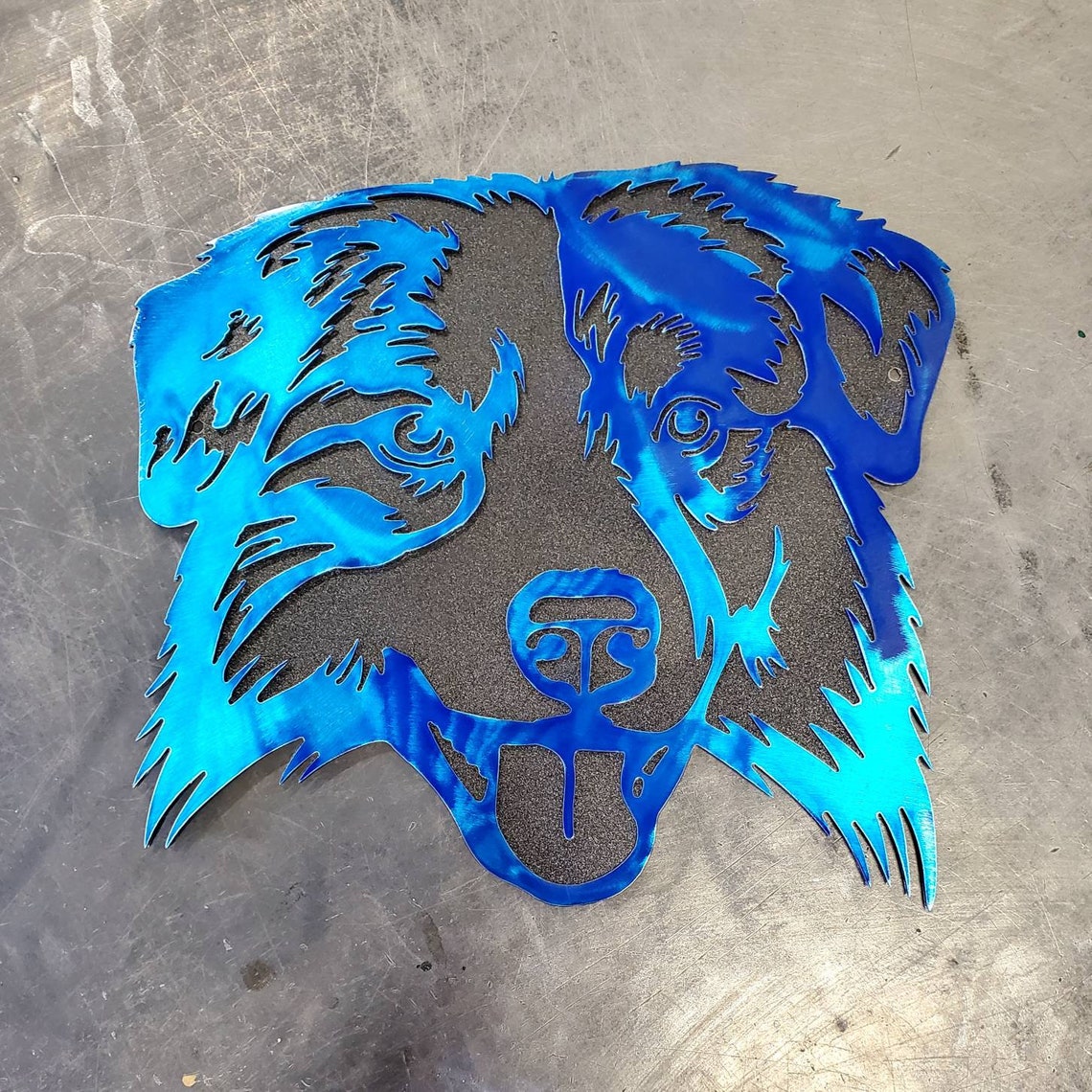 8 Layered Australian Shepherd Metal Art Wall Hanger Etsy