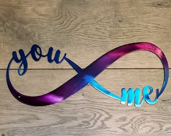 Custom You & Me Infinity Symbol Metal Art | Wall Hanging | Home Decor | Gift | Love | Valentine's Day