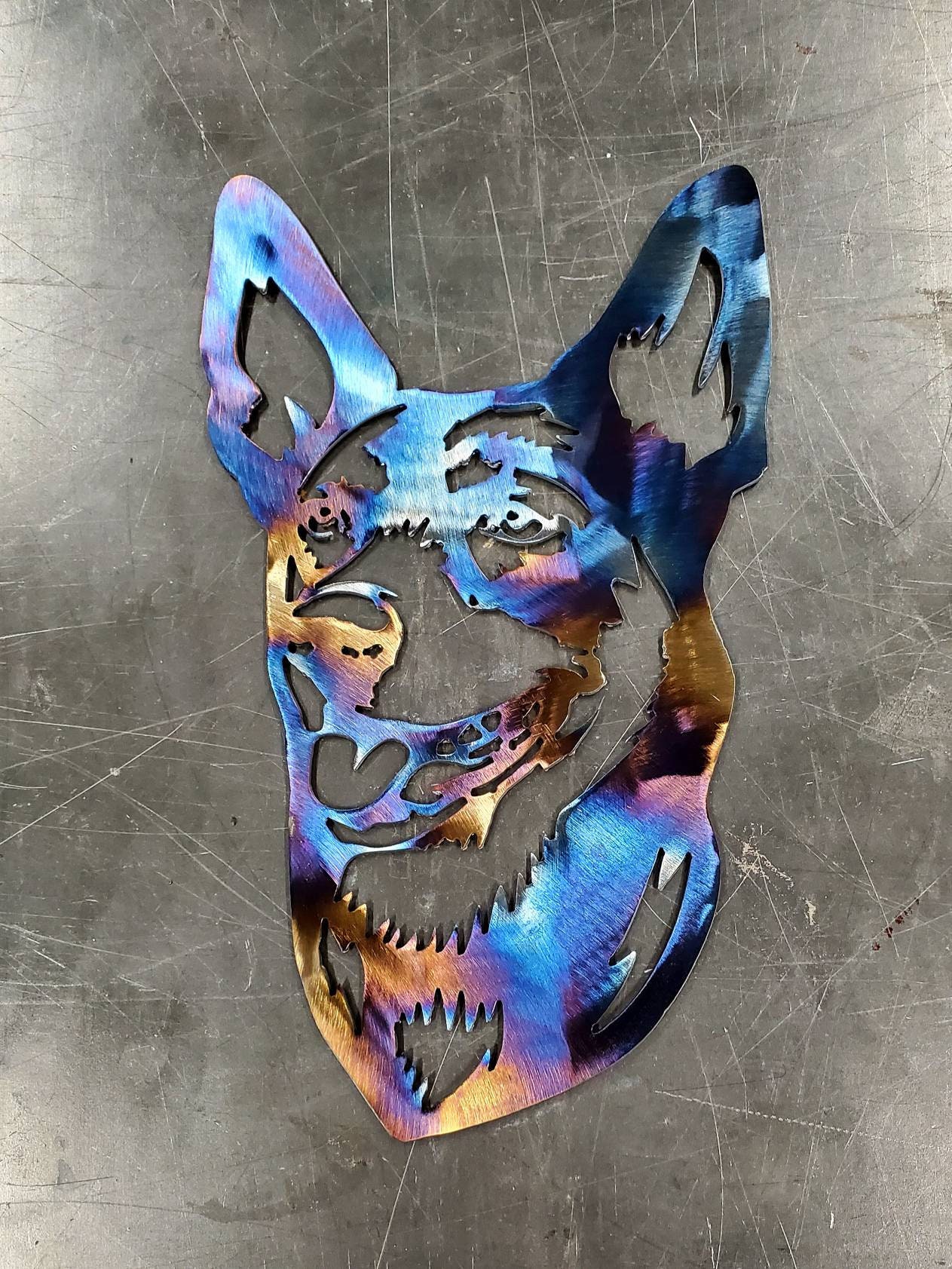 8 Kelpie Metal Art Silhouette Dog Portrait Wall Etsy