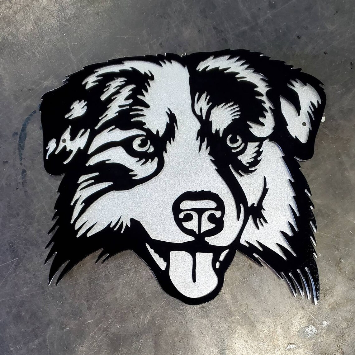 8 Layered Australian Shepherd Metal Art Wall Hanger Etsy