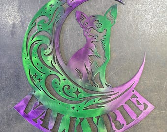 Chihuahua 'On The Moon' Metal Art, Personalized (Standard, 12") | Custom Dog Wall Art | Night Sky | Gift for Dog Lovers | Handmade in USA