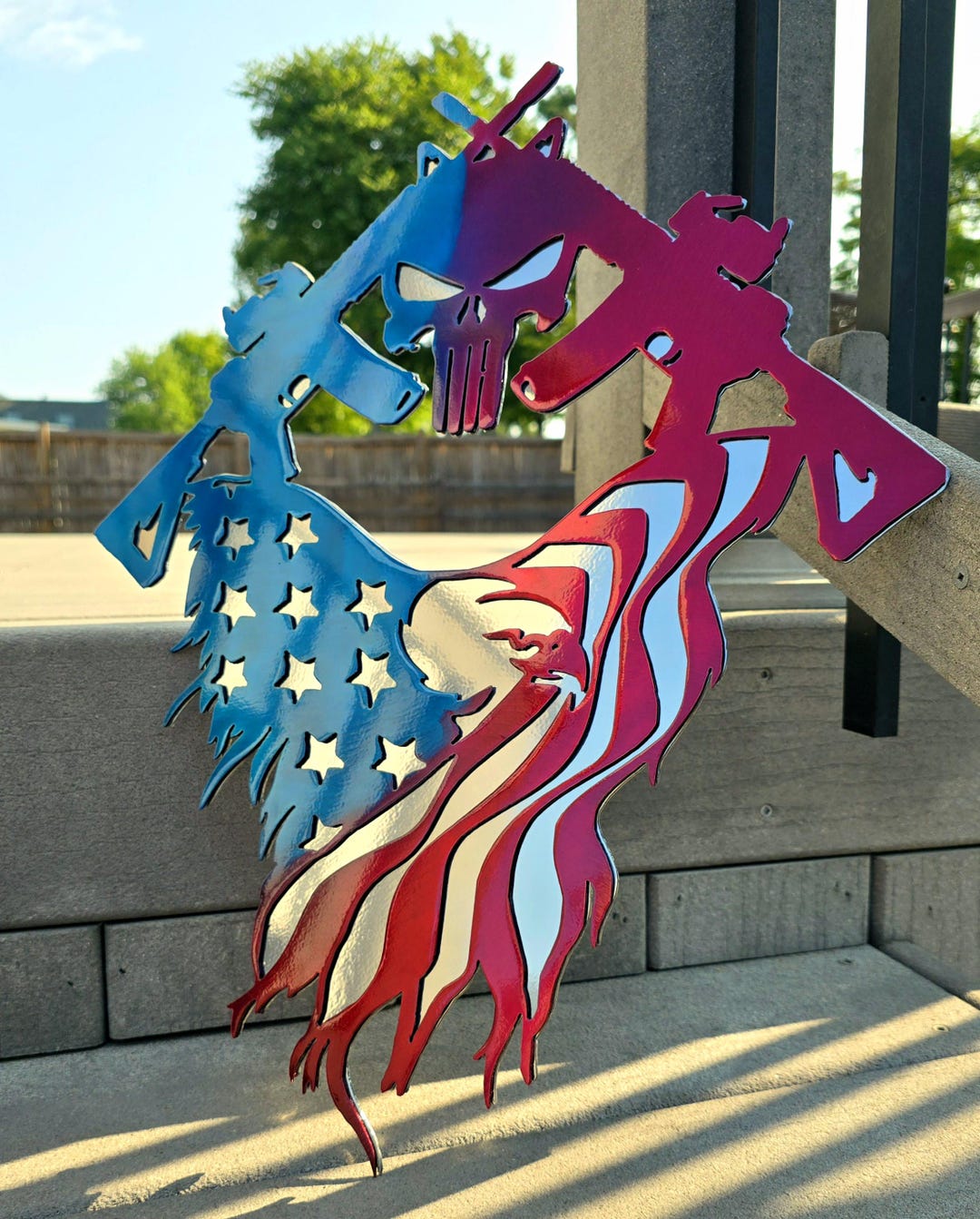 American Flag AR15 Metal Art | Patriotic Wall Decor | USA Home Decor ...