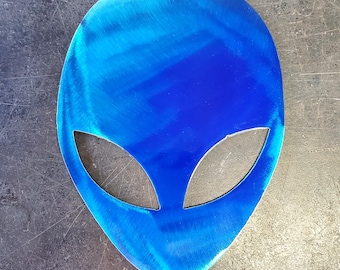 Alien Metal Art | Metal Wall Art | Outer Space Decor for Bedroom or Game Room | Sci-Fi Gift | Handmade in USA