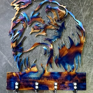 Sheltie Metal Art Key/Leash Hanger | Metal Wall Rack for Entryway or Mudroom | Pet Lover Gift | Handmade in USA