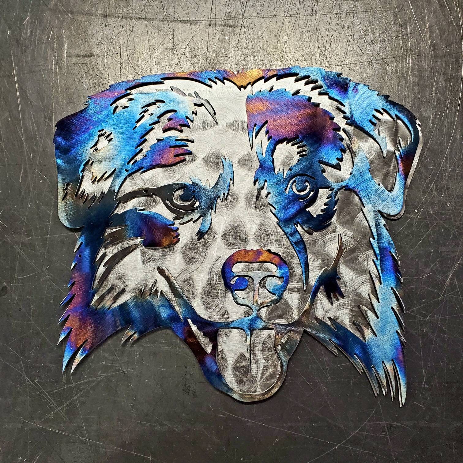 18 Layered Australian Shepherd Metal Art Wall Hanger Etsy