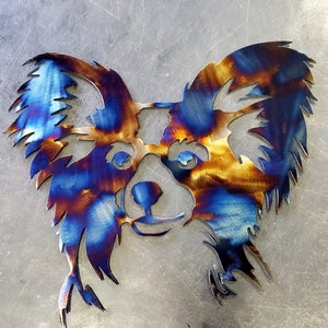 Papillon Metal Art (8") | Custom Dog Wall Decor or Gift | Pet Lover Home Accent | Handmade in USA