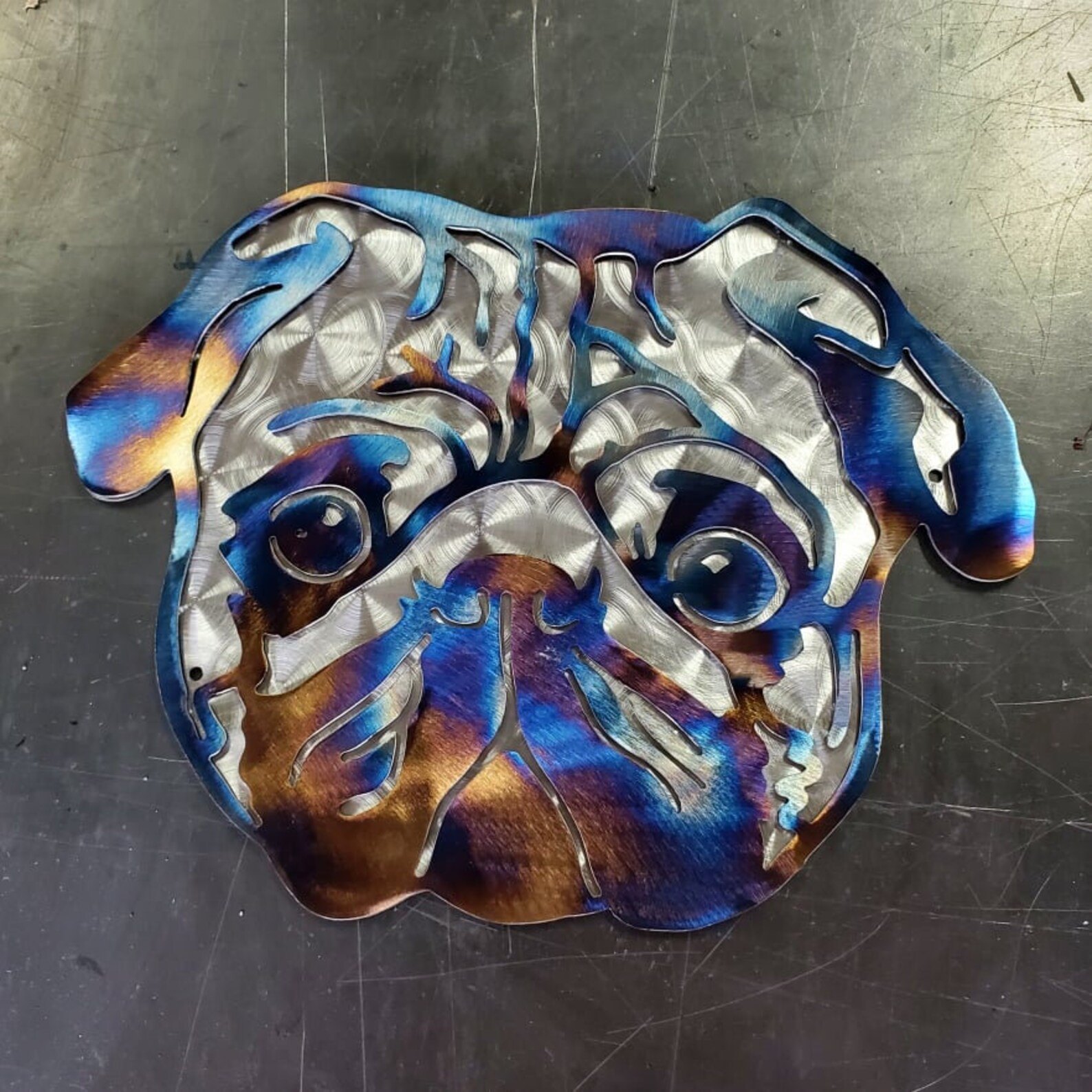 12 Custom Layered Pug Wall Hanger Metal Art Wall Art Etsy