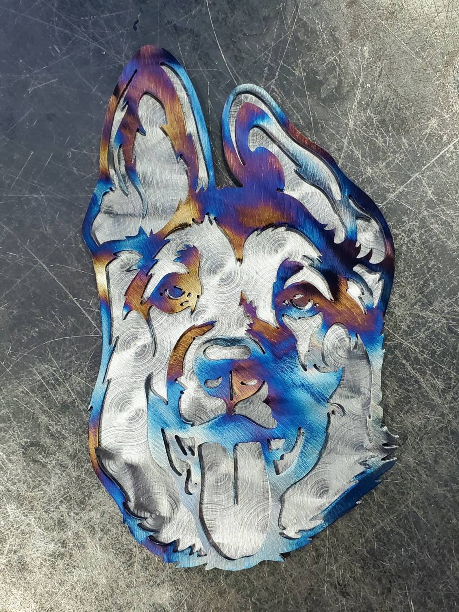 18 Layered German Shepherd Metal Art Wall Hanger Etsy