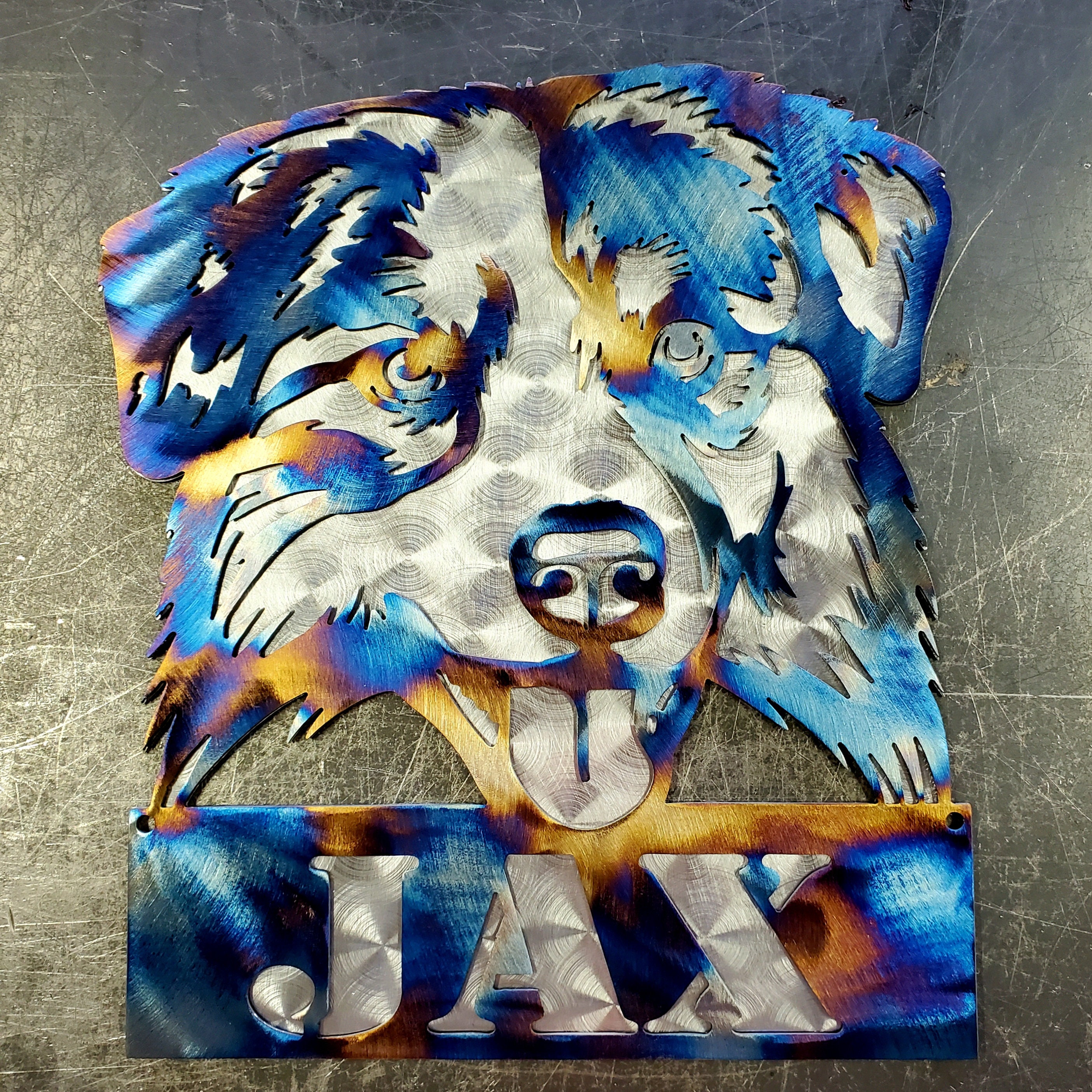 12 & 18 Layered Australian Shepherd Metal Art Name Etsy