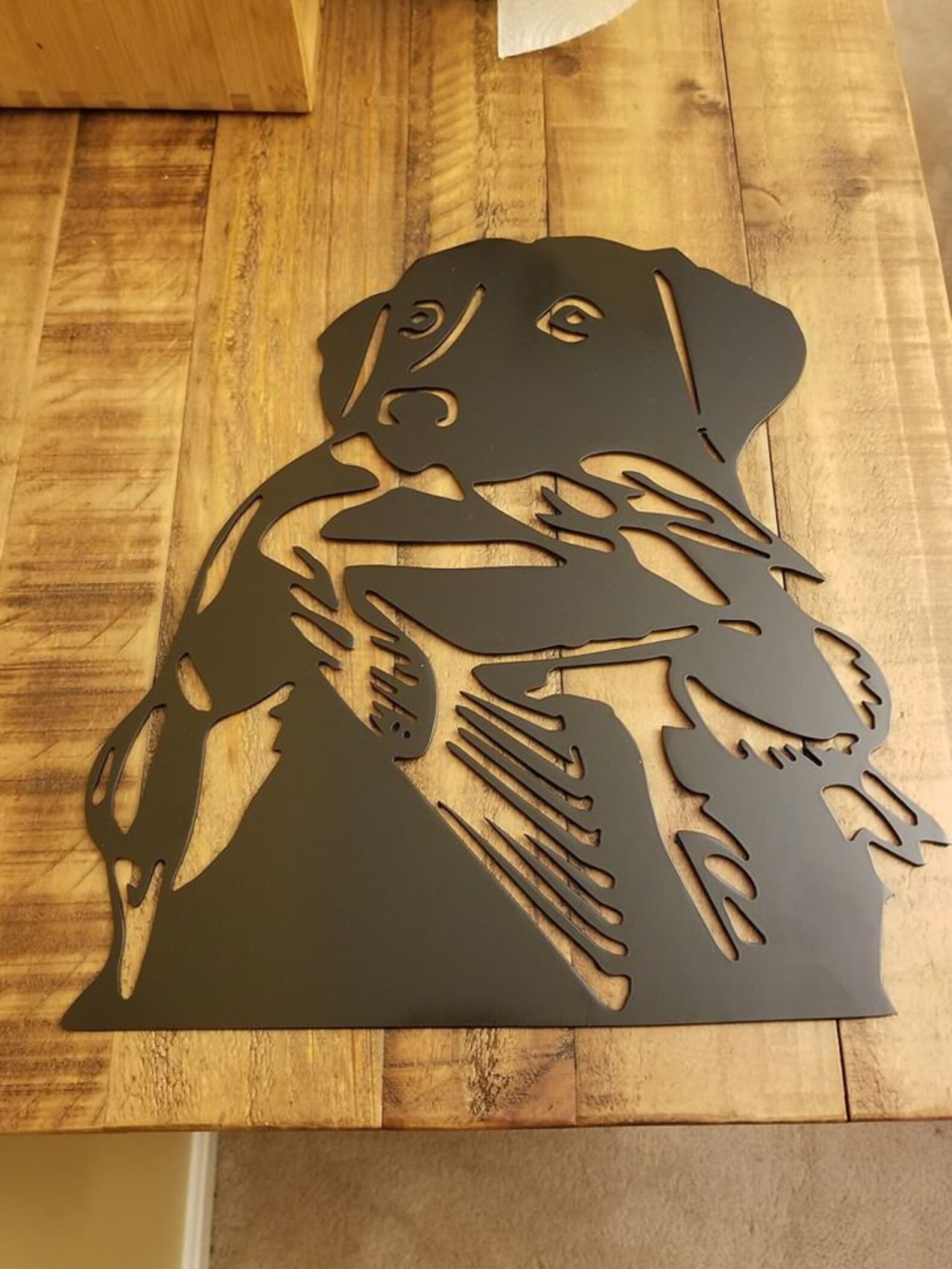 24 Black Lab With Duck Metal Art Wall Hanger Wall Etsy